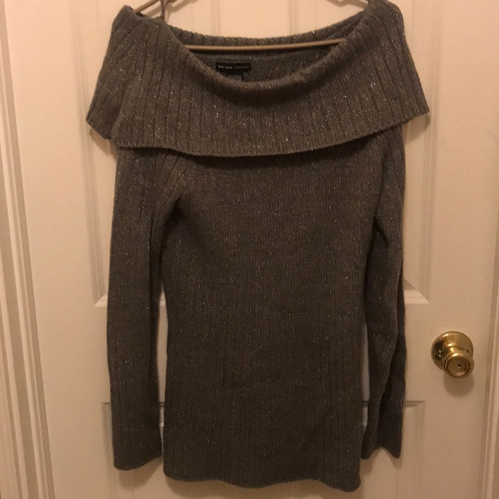Cowl neck/off the shoulder sweater